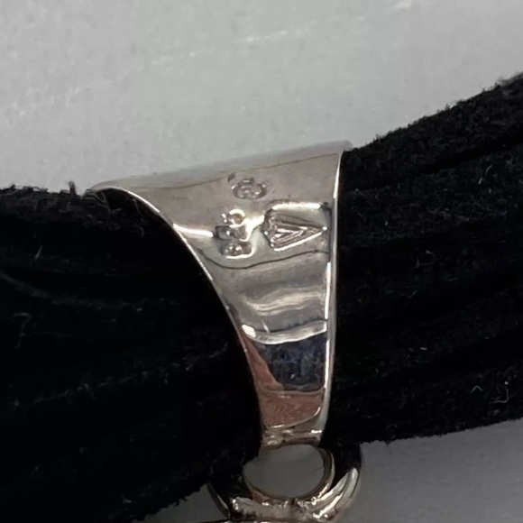 Silpada Village Black Suede Multi Strand Sterling Silver Disc Pendant Necklace - Picture 9 of 12